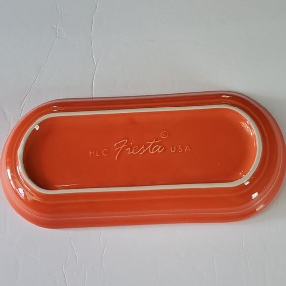 Fiestaware Fiesta CERAMIC Bread Tray Server Serving Plater Dish Plate Poppy Oran - Picture 8 of 16